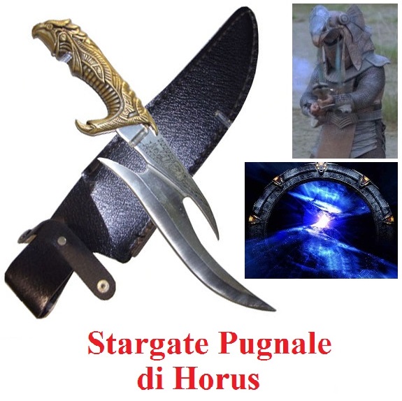 Pugnale di horus con fodero per cosplay - coltello fantasy da collezione del film stargate .